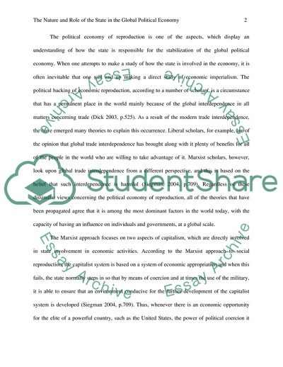 The Nature and Role of the State in the Global Political Economy