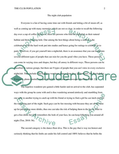 The Night Club Population