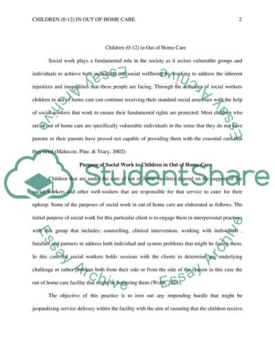 Children in Out of Home Care