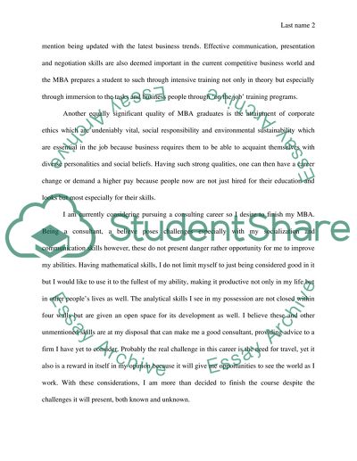 Statment of purpuse for MBA school