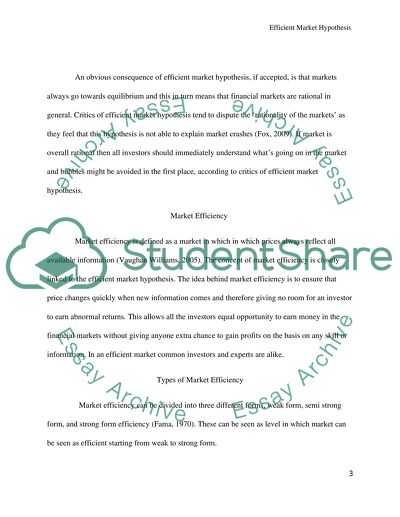 Efficient Markets hyphotesis