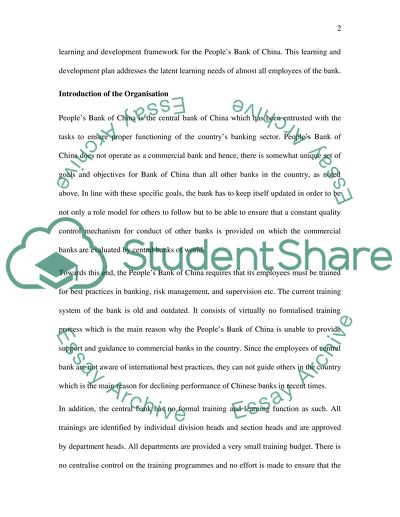 Learning and Development: Peoples Bank of China