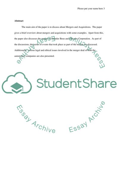 Mergers and Acquisitons