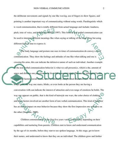 Non-verbal communication