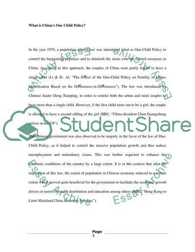 Chinas One Child Policy