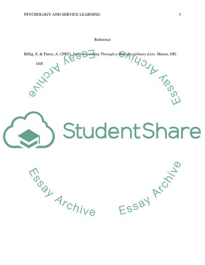 Psychology and service learning