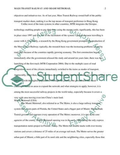 Mass Transit Railway and Miami Metrorail