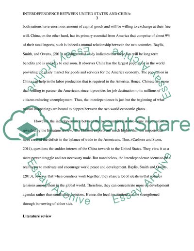 Interdependence of the United States and China