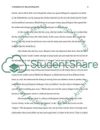 Theraputic relationship