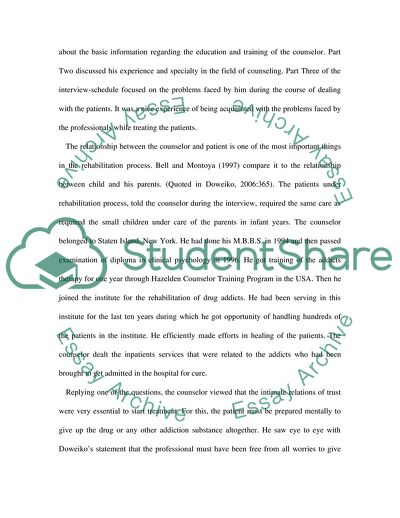 Interview with addictions counselor