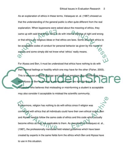 Ethical Issues in Evaluation Research