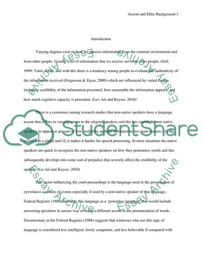 Factor Influencing Court Perceptions as Eyewitnesses