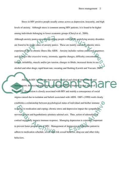 Stress, Coping, and Social Support in HIV