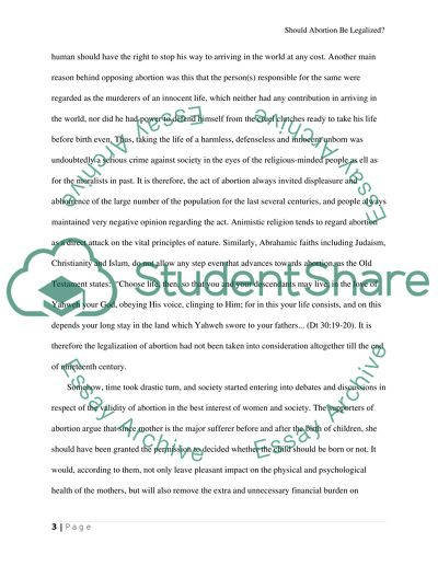 Should Abortion Be Legalized