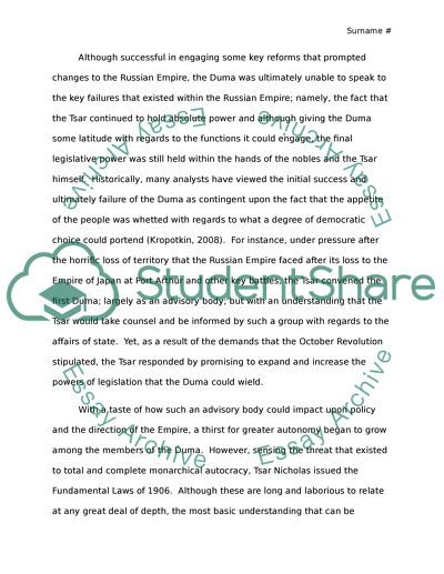 Democracy and the Prelude to the Russian Revolution