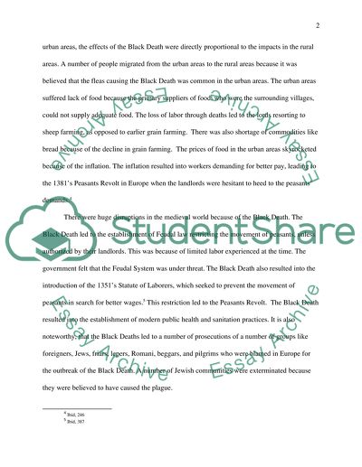 The Black Death as One of the Worst Pandemics