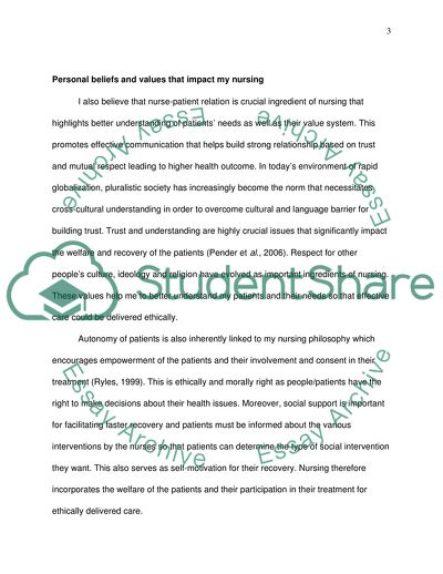 Personal Philosophy of Nursing