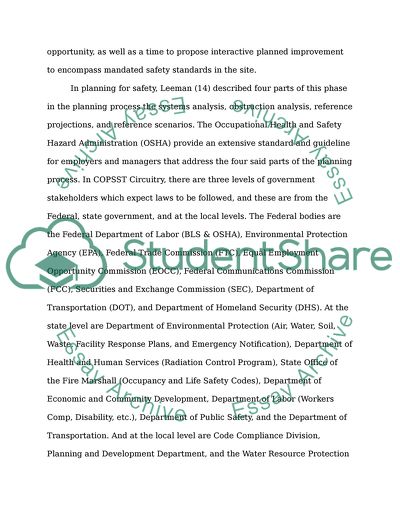 Interactive Planning and Occupational Safety