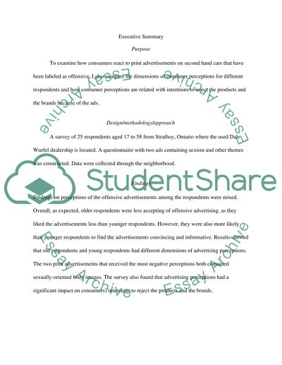 How consumers react to print advertisements on second hand cars that have been labeled as offensive