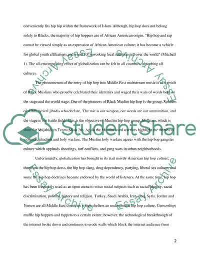 The influence of Hip Hop culture on middle eastern youth