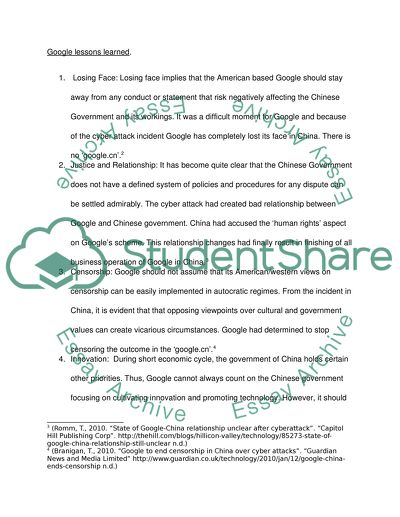 Google and saving face in China