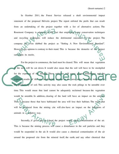 The Open-Pit Mine Project of Rosemont Copper Company