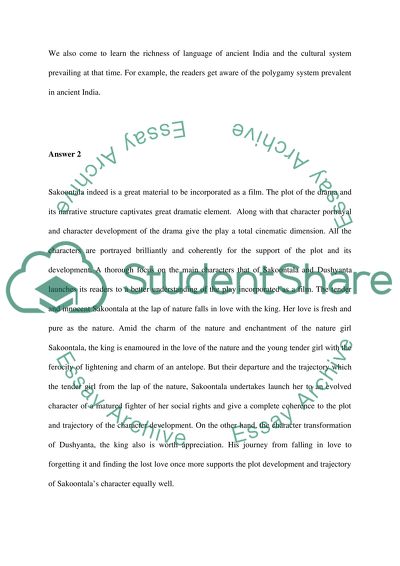 Sakoontala or the Lost Ring an Indian Drama