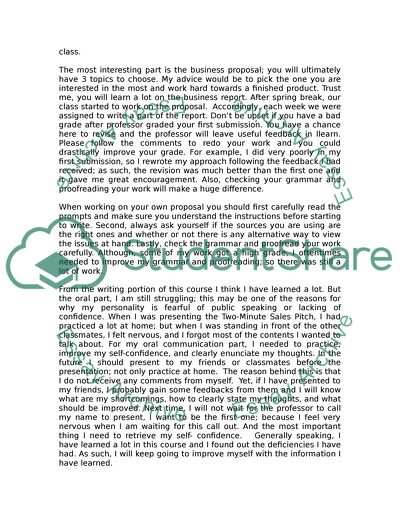 Welcome Letter to the BUS 300 Class