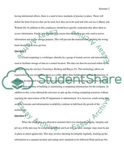 Questions for thought