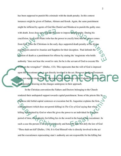 The History of the Catholics Position on Death Penalty