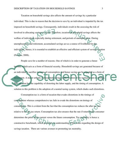 Taxation on Household Savings