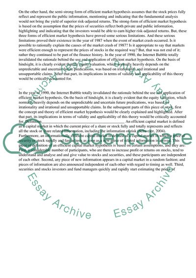 Efficient Market Hypothesis