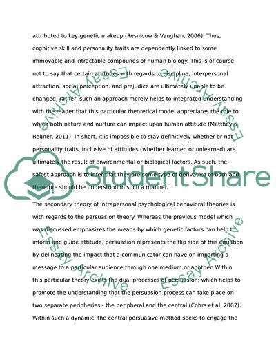 Individuals Behavior: Why We Behave in the Way We Do