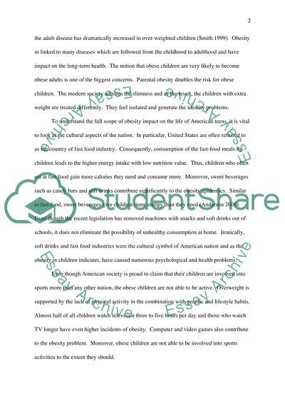 The psychological and cultural aspects of obesity in children