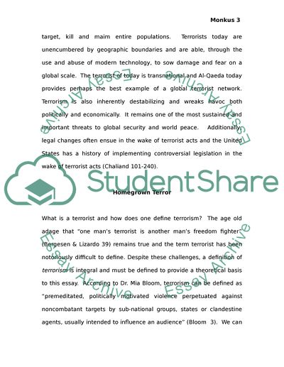 Homegrown Terror in the United States