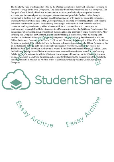 Buisness Ethics: The Ethical Dilemma of Solidarity Fund Pension Scheme