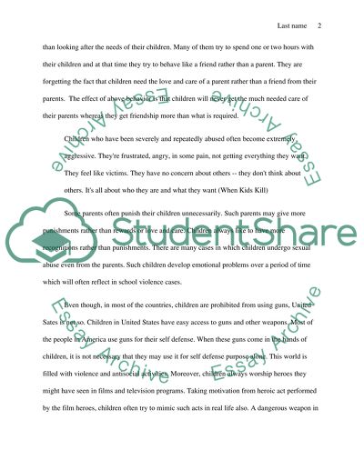 Cause and Effect of Violence in Schools