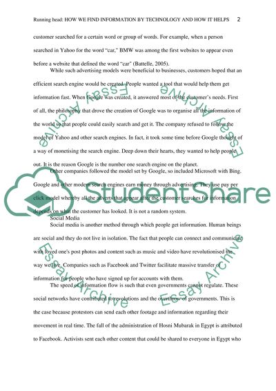 How We Find Information by Technology and How It Helps