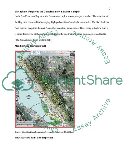 Earthquake Dangers to the California State East Bay Campus