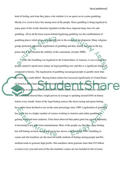 Analysis of Casino Gambling