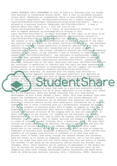 Viable Research Topic Assessment And Information Source Evaluation