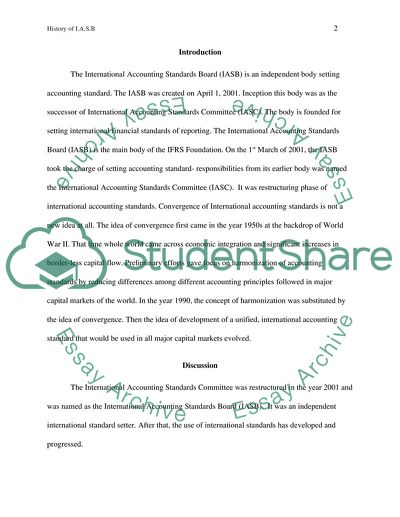 Prepare a report on the history of I.A.S.B