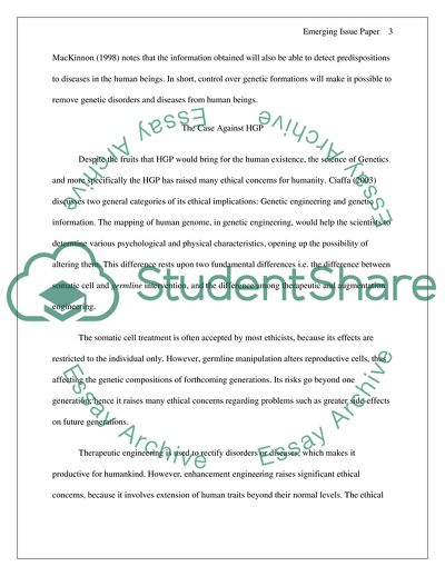 Emerging Issue: Human Genome Project