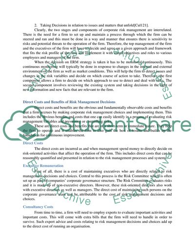 Corporate Risk Management Decisions