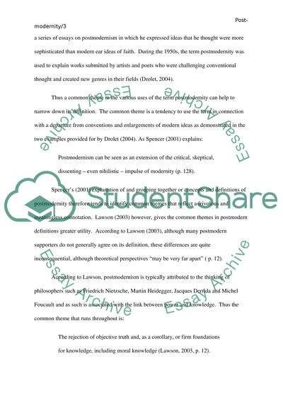 Is Postmodernity a Useful Concept