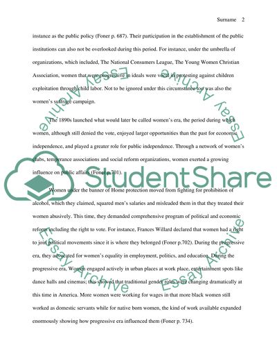 American History: Women Activism during Progressive Era