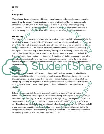 Alternatives to the Erection of Additional Transmission Lines