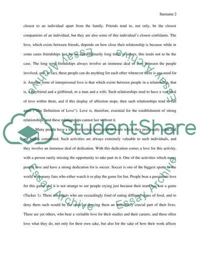 Love as One of the Most Fundamental Aspects of Human Life