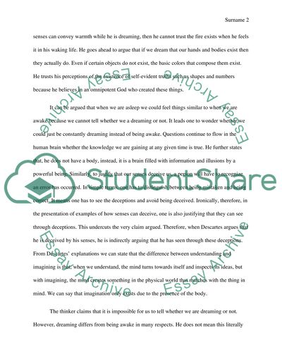 Explicate Descartes Dream Argument