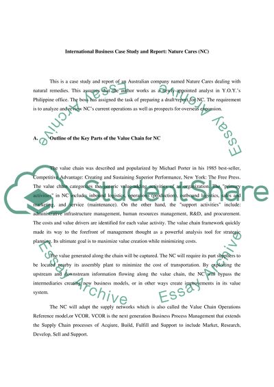 International Business Case Study and Report on Nature Cares